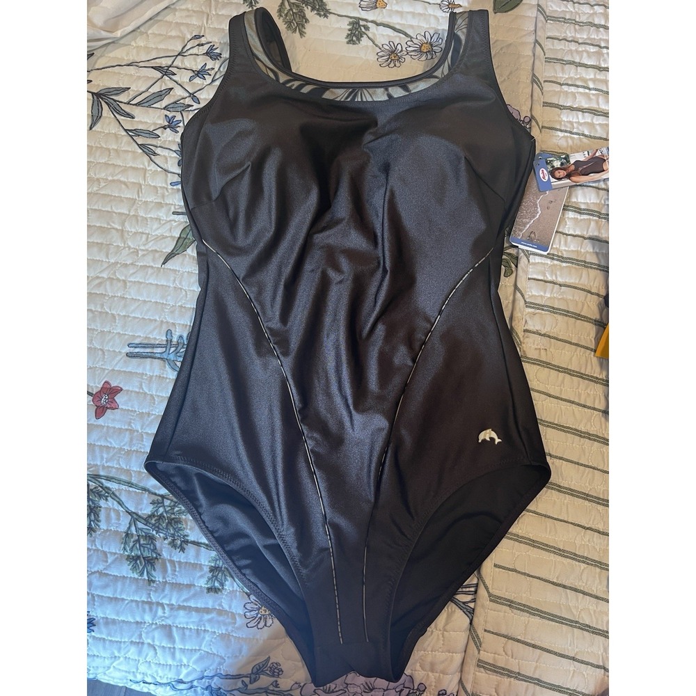 Anita One Peice Bathing‎ suit Size 16 Cup D Brown NWT
